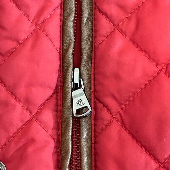 Lauren Ralph Lauren Red Quilted Jacket w/Hood - Picture 5 of 7